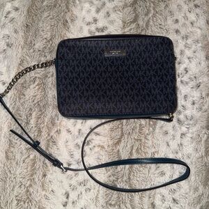 Michael Kors Navy Monogram Crossbody Bag